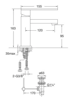 Steinberg 160 - Wastafelkraan Met Waste, Mat Zwart 160 1000 S -AquaKranen Verkoop c27c2cc23dfb63dc11806b36