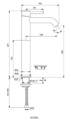Ideal Standard CeraLine - Wastafelkraan, Zwart BC269XG -AquaKranen Verkoop c5354c2195f13fa10bdf01d7