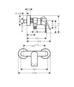 Hansgrohe Rebris E - Douchekraan, Mat Zwart 72650670 -AquaKranen Verkoop c75836a712a3f86081db4b06