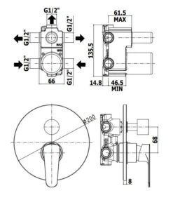 Paffoni Sly - Inbouwkraan Incl. Inbouwdeel, Voor 3 Uitgangen, Chroom SY019CR 5 Paffoni Sly - Inbouwkraan Incl. Inbouwdeel, Voor 3 Uitgangen, Chroom SY019CR -AquaKranen Verkoop c7afe79b9b9567ae1141ad2a