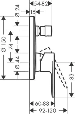 Hansgrohe Vernis Blend - Inbouw Badkraan, Mat Zwart 71466670 6 Hansgrohe Vernis Blend - Inbouw Badkraan, Mat Zwart 71466670 -AquaKranen Verkoop c97be2b146c5530f32fff4be