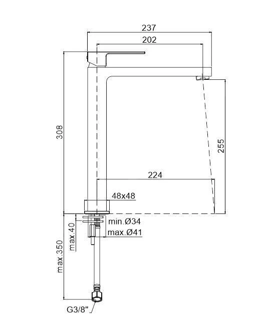 Paffoni Effe - Wastafelkraan Tall, Chroom EF081CR 4 Paffoni Effe - Wastafelkraan Tall, Chroom EF081CR - Afbeelding 2