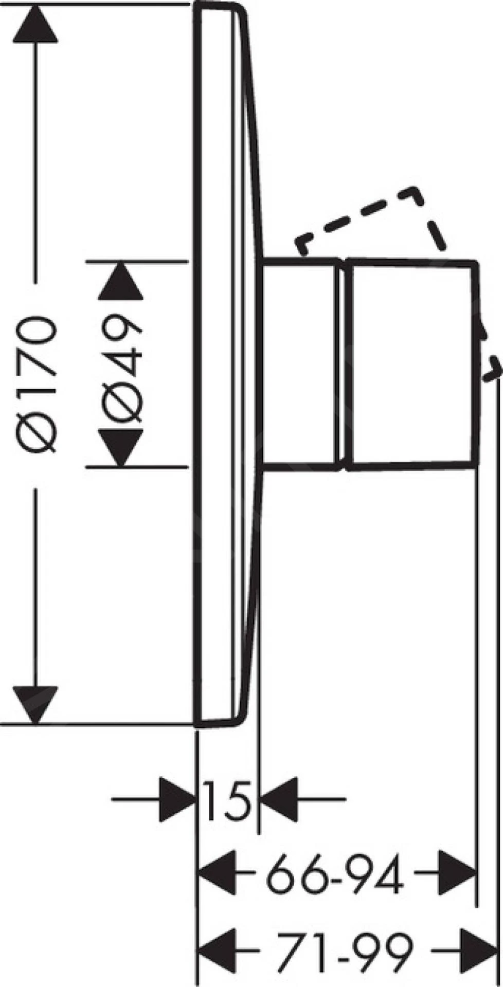 Axor Uno - Afdekset Douchekraan Met Zero Greep, Geborsteld Nikkel 45605820 3 Axor Uno - Afdekset Douchekraan Met Zero Greep, Geborsteld Nikkel 45605820 - Afbeelding 2