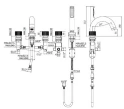 Paffoni Jo - Badrandkraan, 5-gats, Incl. Inbouwdeel, Chroom JO044CR -AquaKranen Verkoop cd11e3508b45269a6e6c5c5c 1