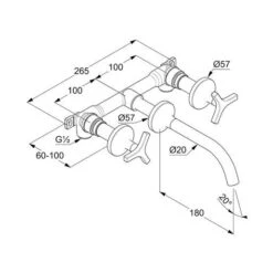 Kludi Nova Fonte - Wastafel Inbouwkraan, 3-gats, Chroom 201440539 -AquaKranen Verkoop ce634dc1e488844669647b1e