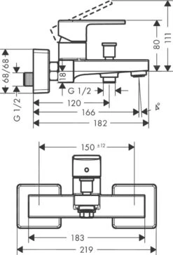 Hansgrohe Vernis Shape - Badkraan, Chroom 71450000 -AquaKranen Verkoop ce6dac81a6874f3fc3799e7a