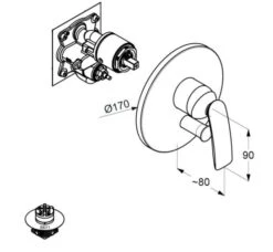 Kludi Balance - Inbouwkraan Voor 2 Functies, Mat Zwart/chroom 526508775 -AquaKranen Verkoop d006da0d7629396bcf838568