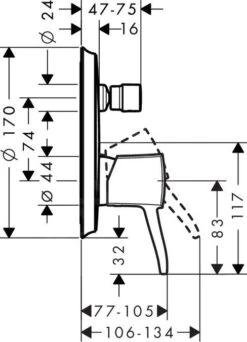Hansgrohe Metropol Classic - Afdekset Voor Badkraan, Chroom 31345000 -AquaKranen Verkoop d0f78b639c621b06b533286d