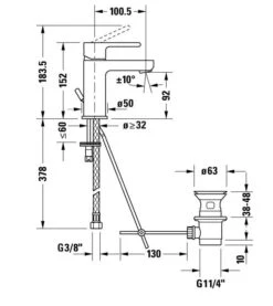 Duravit B.2 - Wastafelkraan Met Waste, Chroom B21010001010 -AquaKranen Verkoop d828600f9f8809333c8aad78