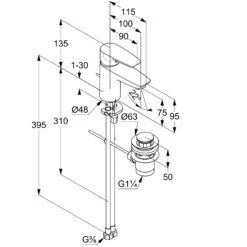 Kludi Pure&Solid - Wastafelkraan Met Waste, Chroom 343820575 -AquaKranen Verkoop dc11d874b1813fcbc313f233