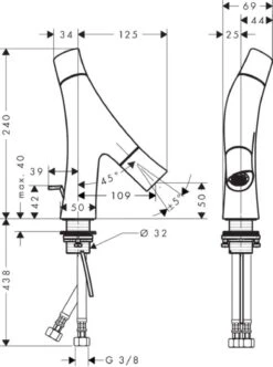 Axor Starck Organic - 2-greeps Wastafelkraan, Chroom 12014000 -AquaKranen Verkoop dcc5b8d06defd716a32ad28c