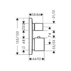 Hansgrohe PuraVida - Afdekset Voor Thermostaat Met Stop- En Omstelkraan, Chroom 15771000 -AquaKranen Verkoop e016da0d75291732a56c6445