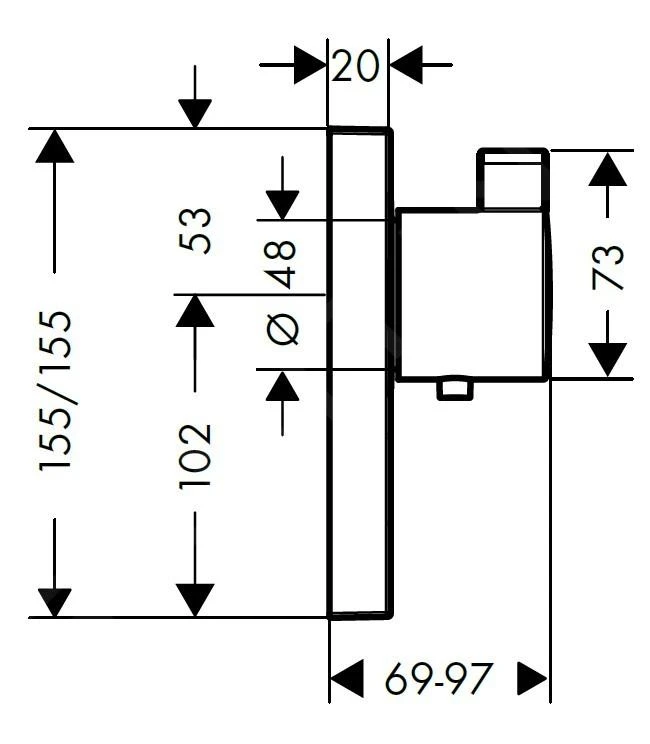 Hansgrohe Shower Select - Thermostaat Mengkraan Met Stopkraan Voor 1 Functie+extra Uitgang, Chroom 15761000 4 Hansgrohe Shower Select - Thermostaat Mengkraan Met Stopkraan Voor 1 Functie+extra Uitgang, Chroom 15761000 - Afbeelding 2