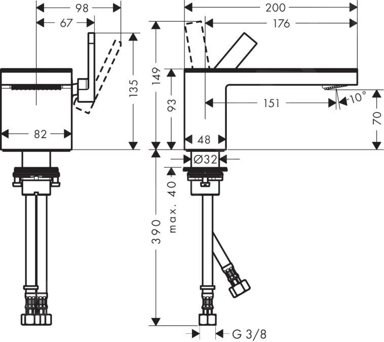 Axor MyEdition - Wastafelmengkraan Met Push-open Afvoergarnituur, Chroom/zonder Afdekplaat 47012000 4 Axor MyEdition - Wastafelmengkraan Met Push-open Afvoergarnituur, Chroom/zonder Afdekplaat 47012000 - Afbeelding 2