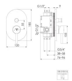 Steinberg 100 - Inbouwkraan Voor 2 Functies, Mat Zwart 100 2103 3 S -AquaKranen Verkoop e79b8d634e20e60e27ee50cb