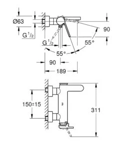 Grohe Plus - Badkraan, Supersteel 33553DC3 -AquaKranen Verkoop e8bc1d6309384387ad9ec53c