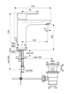 Ideal Standard Cerafine O - Wastafelkraan Met Afvoer, Chroom BC496AA -AquaKranen Verkoop eab36c2da785e8e7420c6cef
