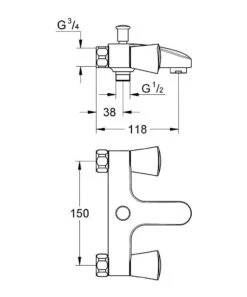 Grohe Costa S - Badkraan Met Koppelingen, Chroom 25485001 -AquaKranen Verkoop eb30c1d059e20db8537ffba2