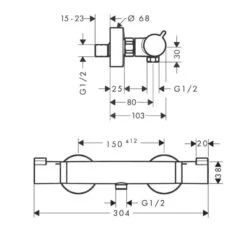 Hansgrohe Ecostat Comfort - Thermostatische Douchekraan, Chroom 13116000 -AquaKranen Verkoop ed054a177f5f21c1ad436c53