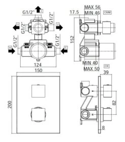 Paffoni Level - Thermostatische Inbouw Douchekraan Voor 3 Uitgangen, Incl. Inbouwdeel, Chroom LEQ519CR -AquaKranen Verkoop f4283b0dcba832a035e32844