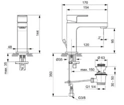 Ideal Standard Edge - Slim Wastafelkraan, Met Waste, Chroom A7101AA -AquaKranen Verkoop fa2a8d81feebf080700647b8