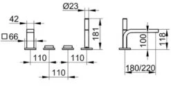 Keuco Edition 11 - Badrandkraan, 4-gats, Zwart Chroom Geborsteld 51130130200 -AquaKranen Verkoop fa74605a5d209507cabbf4a6