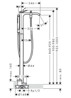 Hansgrohe Vivenis - Vrijstaande Badkraan, Met Accessoires, Mat Wit 75445700 -AquaKranen Verkoop fc12ce199e5add16e272b9e0
