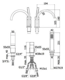 Paffoni Level - Badrandkraan, 3-gats, Rvs LEC040ST -AquaKranen Verkoop ffffe1745a8dd0d0dfb53cec
